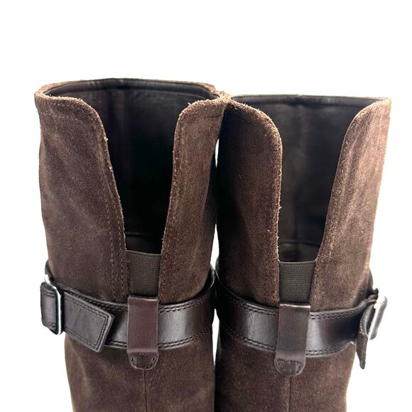 Garnet Hill Charity Italian Over-The-Knee Riding Boot Sz 6.5 Brown Suede/Leather - Picture 9 of 16